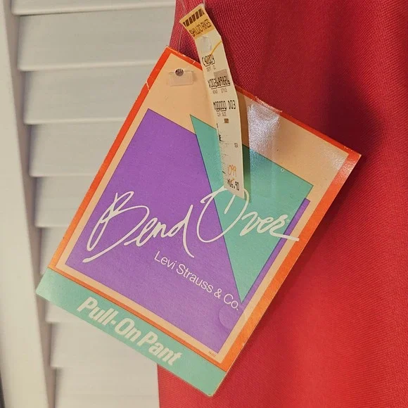 NWT Vintage 1985 Bend Over Levi Strauss & Co Womens Pink Pull On Pants 38 NOS - Picture 3 of 6